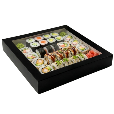 Pudełko na sushi 32x32x5cm czarne 50szt Odra Pak
