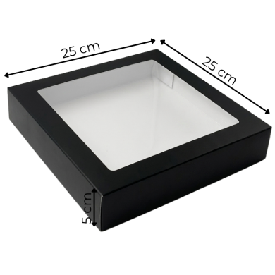 Pudło czarne sushi 25x25x5cm P9785 | Packing1