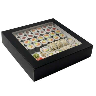 Pudło czarne sushi 25x25x5cm P9785 | Packing1