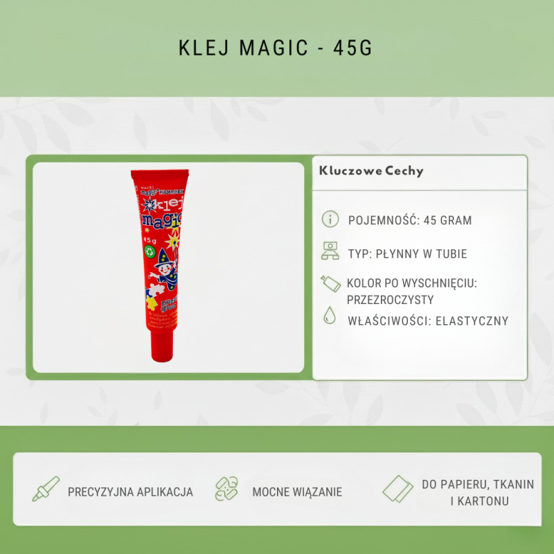 Klej Introligatorski MAGIC 45g Przezroczysty Elastyczny K...