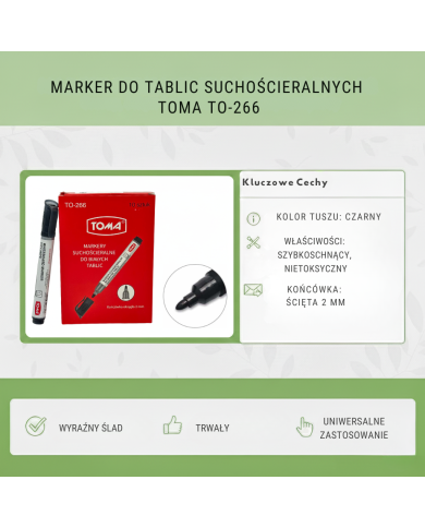 Marker Permanentny Czarny TOMA 1,5mm Wodoodporny