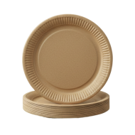 Talerze Papierowe Okrągłe KRAFT 18cm 255g/m² 100szt | EcoKraft