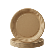 Talerze Papierowe Okrągłe KRAFT 15cm 200g/m² 100szt | FSC Eco