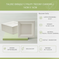 Talerze kwadratowe pulpa 16x16cm 50szt | EcoServe