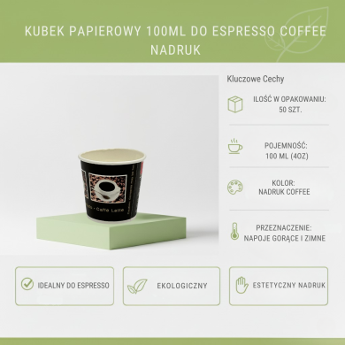 Kubek papierowy 100ml PE Espresso 50szt | Abena