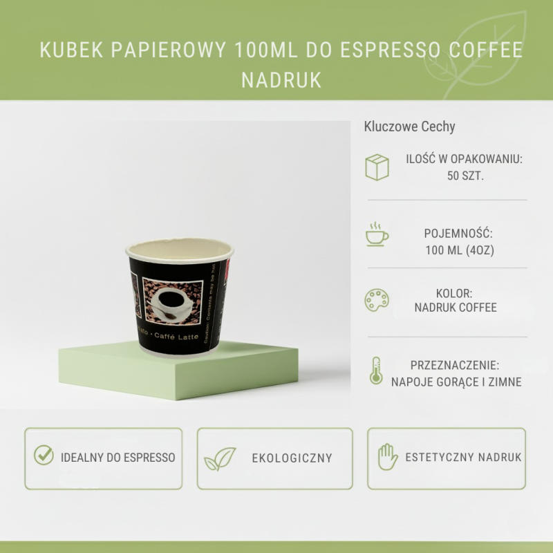 Kubek papierowy 100ml PE Espresso 50szt | Abena