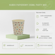 Kubki Papierowe 250ml +PE Let's Party 50szt | AKU