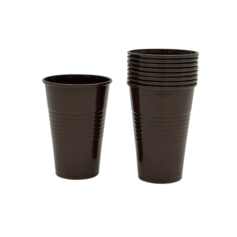 Kubki plastikowe PP 200ml brązowe 100szt | Gastronomia