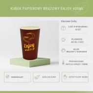 Kubek Papierowy 400ml Enjoy Coffee 50szt | Papier+PE