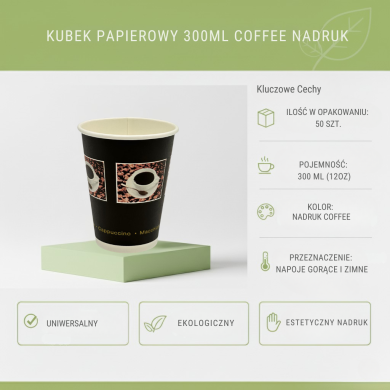 Kubek Papierowy PE 300ml 50szt | ABENA Coffee