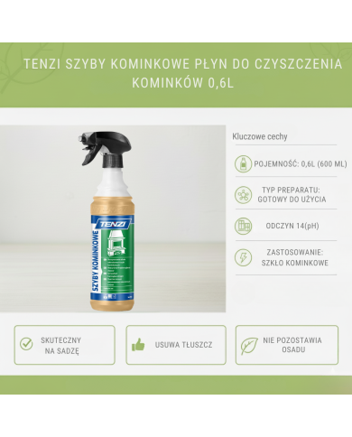 TENZI Szyby Kominkowe GT 0,6L | Czyszczenie Szyb Kominkowych