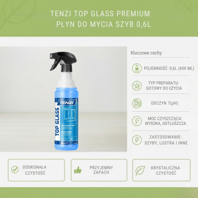 TENZI Top Glass Premium 0,6L – Płyn do Szyb Antypara | Profesjonalny