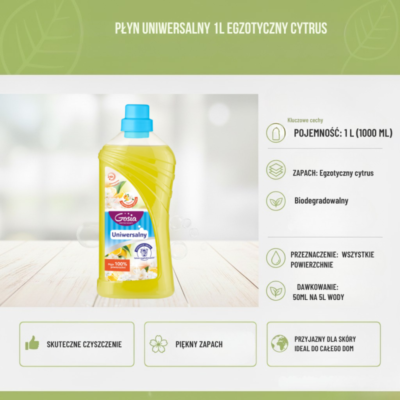 Płyn uniwersalny Gosia 1L Egzotyczne Cytrusy Separator