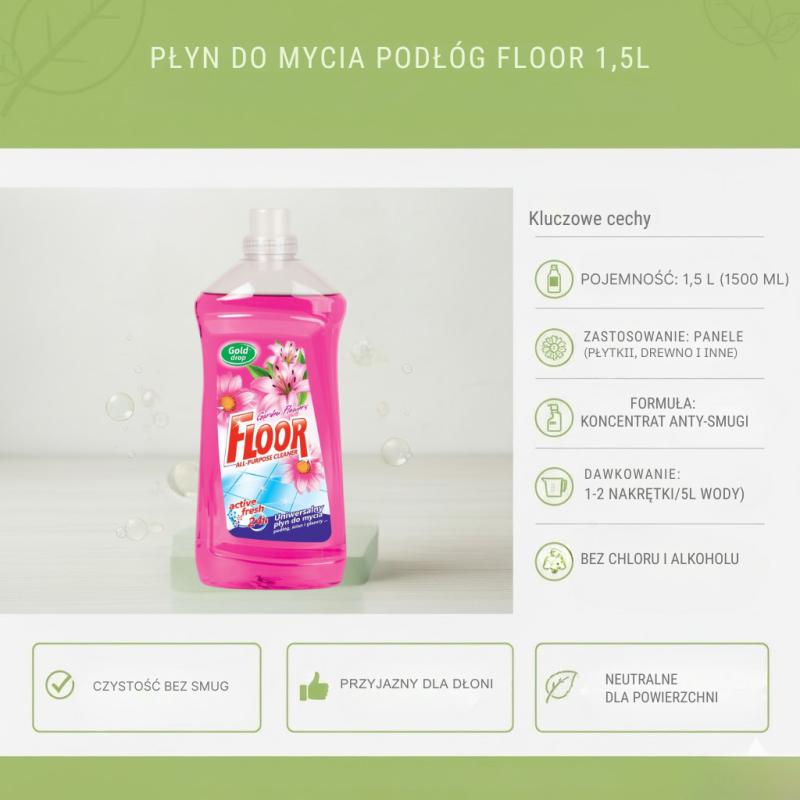 Płyn do podłogi uniwersalny FLOOR 1,5L Górskie Kwiaty