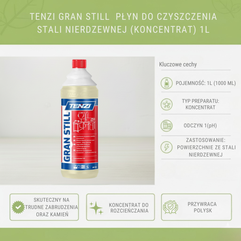 TENZI Gran Still 1L – Koncentrat do Stali Nierdzewnej