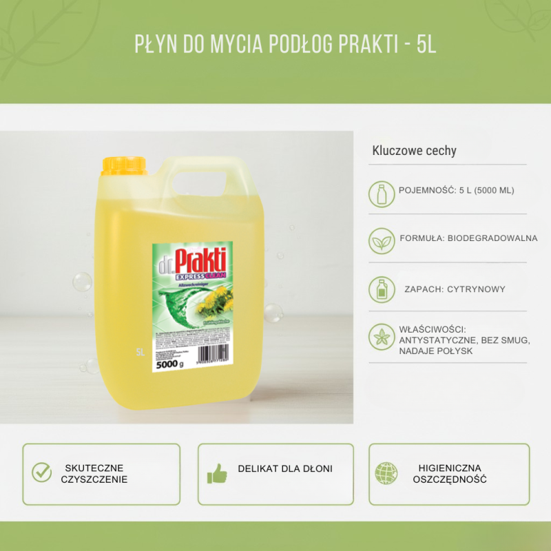 Płyn Uniwersalny PRAKTI 5L Żółty – Wydajność i Po...