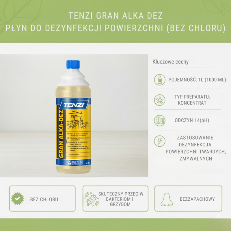 TENZI GRAN ALKA DEZ 1L – Mycie i Dezynfekcja Alkaliczna