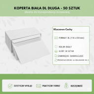 Koperta Biała DL Samoklejąca 110x220 mm 90g/m² Bez Oki...