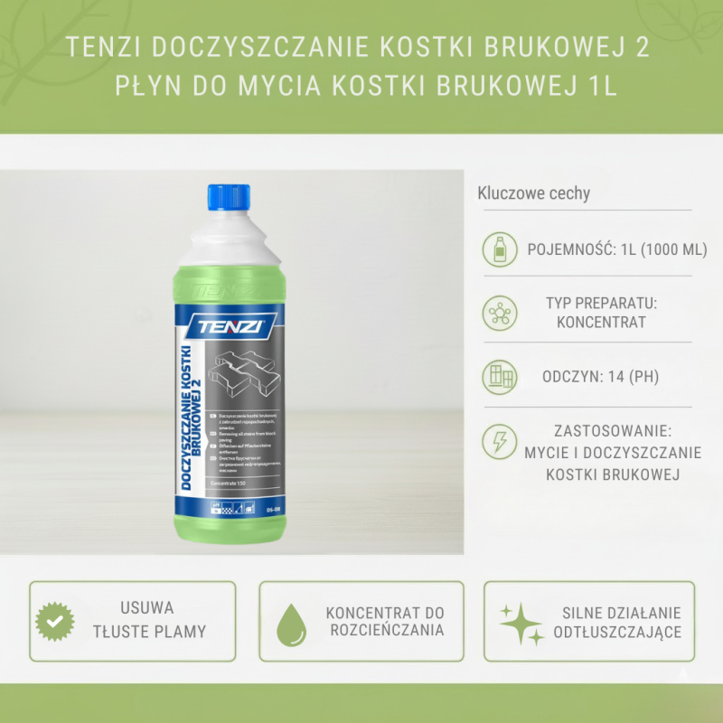 TENZI Kostka Brukowa 2 1L | Czyszczenie Kostki Betonowej | Profesjonalny Środek