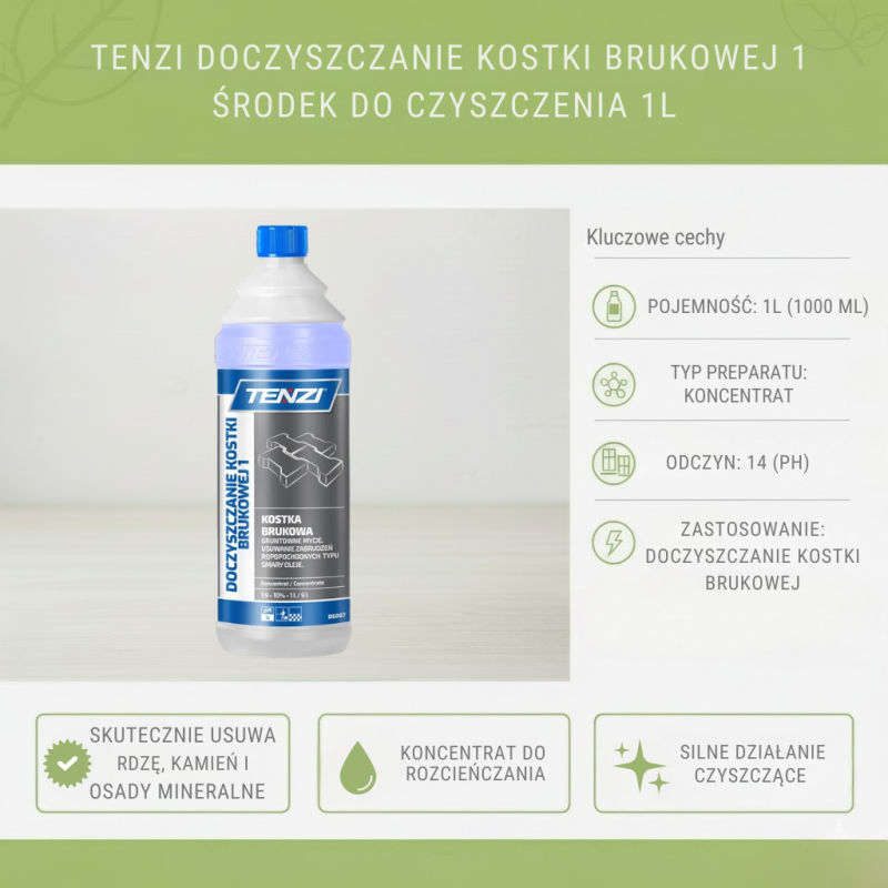 TENZI Doczyszczanie Kostki Brukowej 1L | Koncentrat Profesjonalny