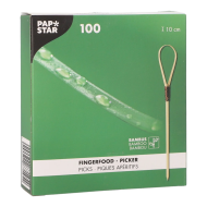 Patyczki fingerfood LOOP bambusowe 10cm 100szt Papstar