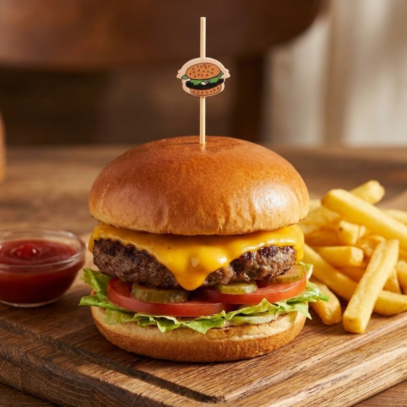 Patyczki fingerfood Burger 12cm bambus 100szt