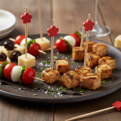 Patyczki Fingerfood Bambusowe 7 cm FLOWER 40 szt – Papstar