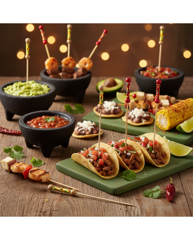 Patyczki Fingerfood Bambusowe 12cm Mexico 40szt | Ekologiczne