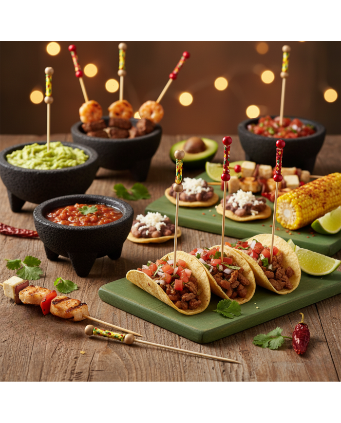 Patyczki Fingerfood Bambusowe 12cm Mexico 40szt | Ekologiczne