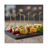 Patyczki Fingerfood Bambusowe 6cm Zielone Knot 250szt