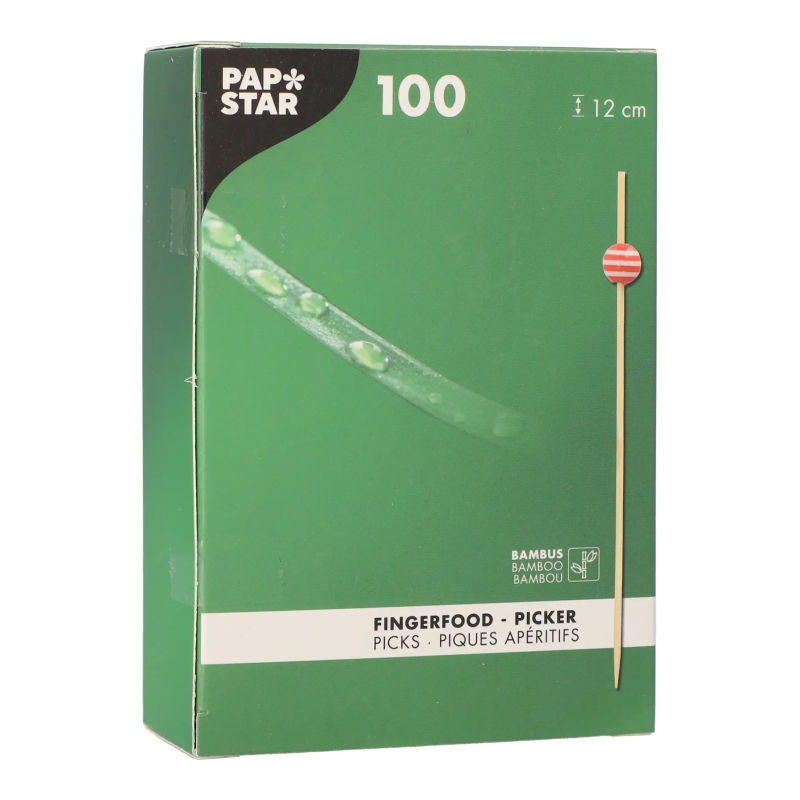 Patyczki fingerfood bambusowe BALL 12 cm 100 szt.