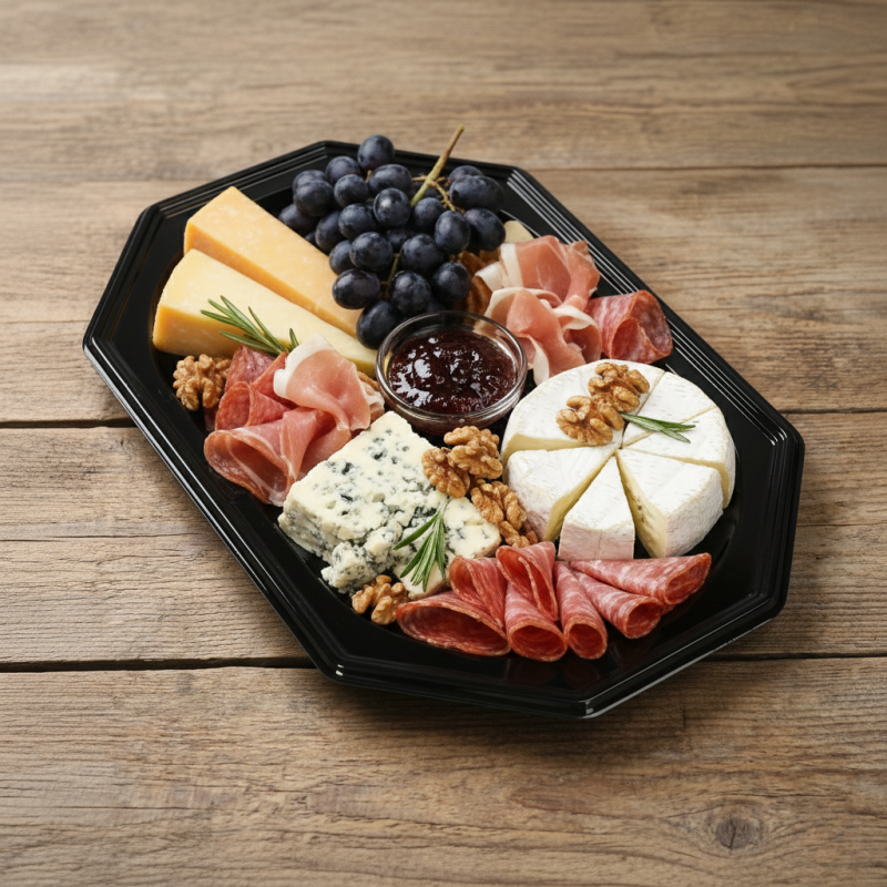 Taca cateringowa czarna rPET 35x25cm 10szt Papstar