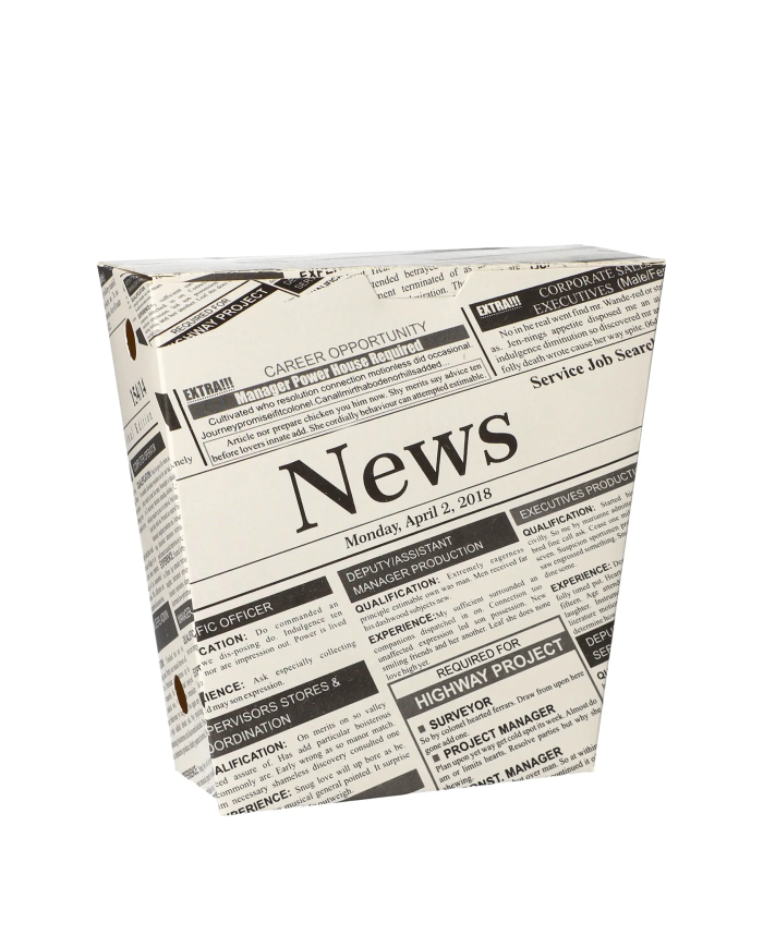 Kartonik na frytki GAZETA 9x9x7cm 50szt