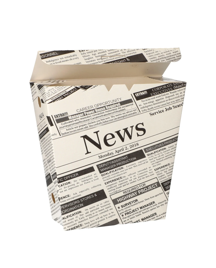 Kartonik na frytki GAZETA 9x9x7cm 50szt