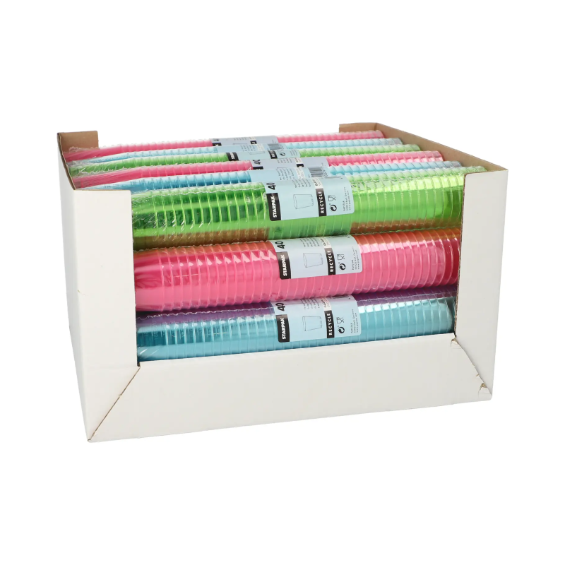 Kieliszki plastikowe 40ml kolorowe 40szt – jednorazowe